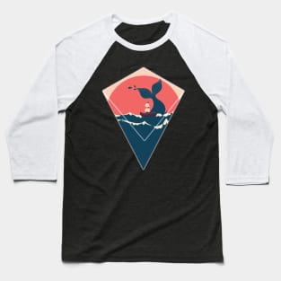 Whale and boat Baseball T-Shirt